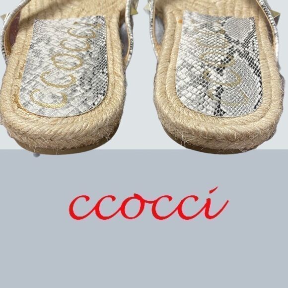 CCOCCI Delight Espadrille Stud Snake Sandals 8.5 - Picture 4 of 5